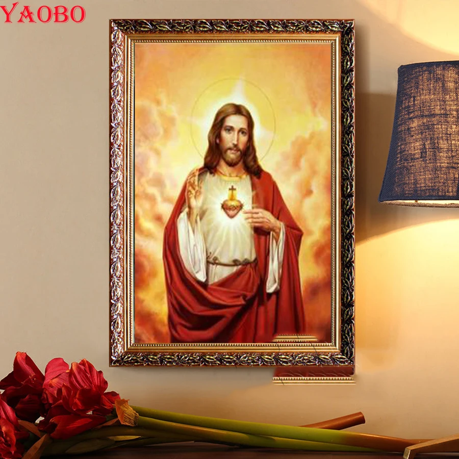 

Набор для алмазной вышивки «сделай сам», картина крестиком 5D с изображением Иисуса Христа, мозаика квадратной формы, ручная работа