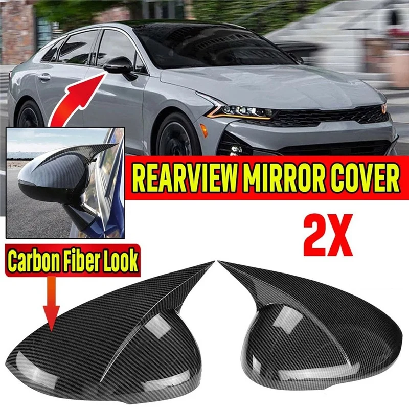 

M Style Car Carbon Fiber Rearview Mirror Cover Trim Frame Side Mirror Caps for KIA K5 Optima 2020 2021 2022