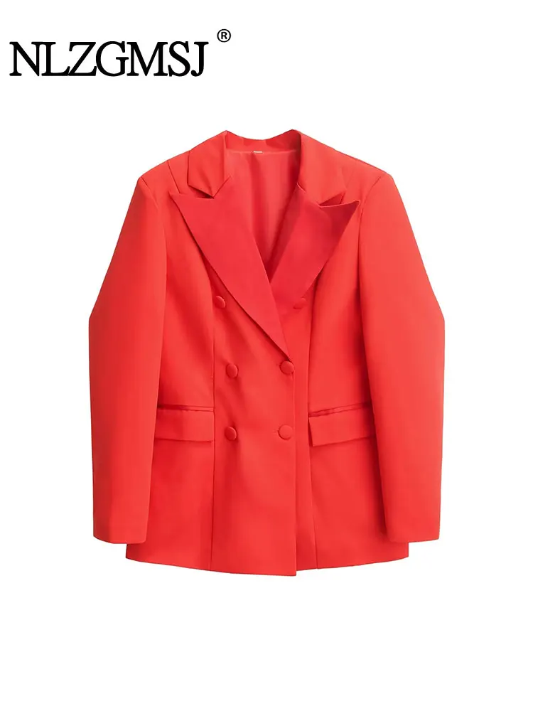Женский офисный пиджак на пуговицах с длинным рукавом