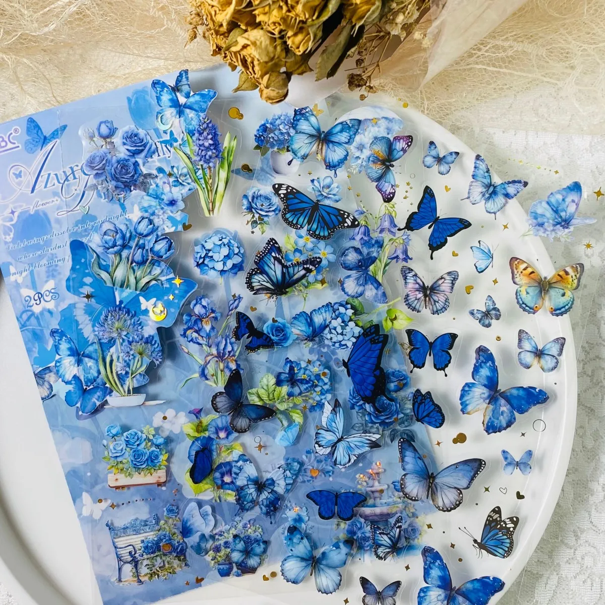 

Набор Из 2 Декоративных Наклеек Journamm С Бабочками И Цветами, Из ПЭТ, Для Скрапбукинга И Творческого Оформления Ежедневников