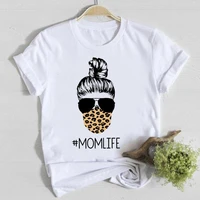 love leopard mom mama mother summer short sleeve casual tee top clothes fashion shirt lady tshirt female t women graphic t shirt