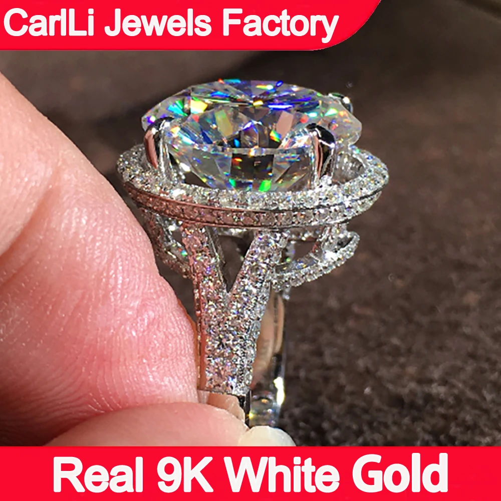 Настоящее кольцо из белого золота 9 карат на заказ женское для свадебной