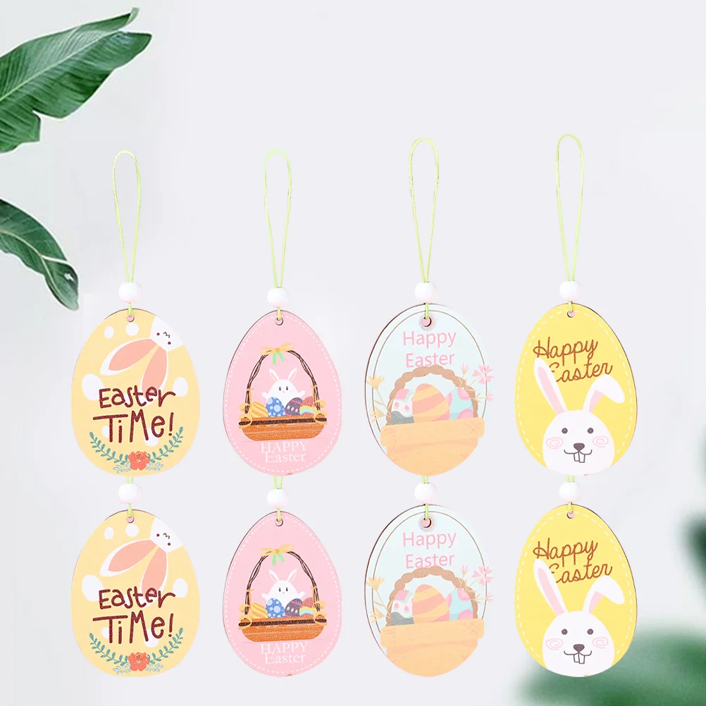 

8PCS Hanging Cartoon Color Painting Rabbit Pendants Themed Pendants for Home Party Evening