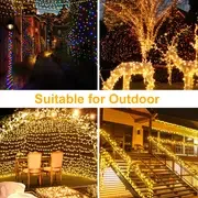 1pc outdoors solar string light 200 leds 8 modes solar lamp led lights strips waterproof for gardens courtyard wedding party mothers day valentines day new year christmas tree home decor details 3