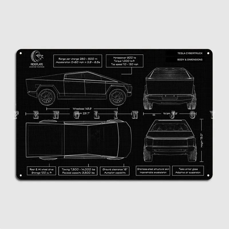 

Винтажный Декор Tesla Cybertruck, металлическая вывеска, паб, клуб, бар, забавный знак, постер, Настенный декор, фермерский Декор