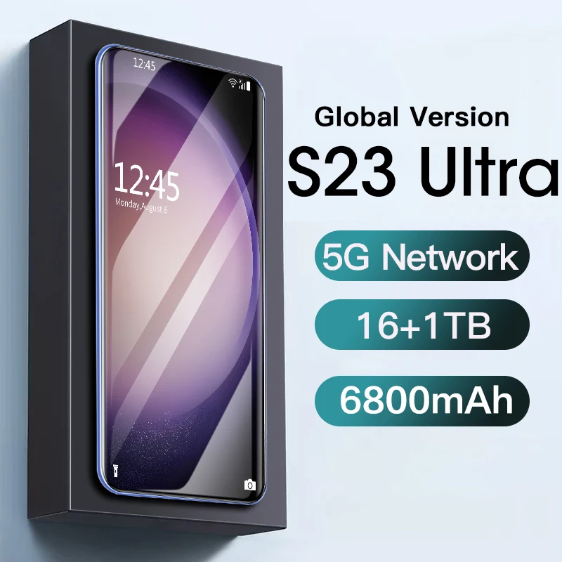 

Smartphone S23 Ultra 6.8 inch Celular 6800mAh Mobile Phone 16+1TB Handys Android 13 Cell phones Unlocked 5G telefone