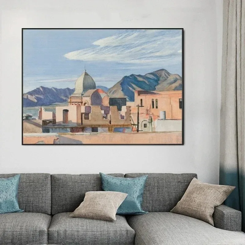 Современный стиль Эдвард Хоппер Реалистичный ночной волновой пейзаж Холст с