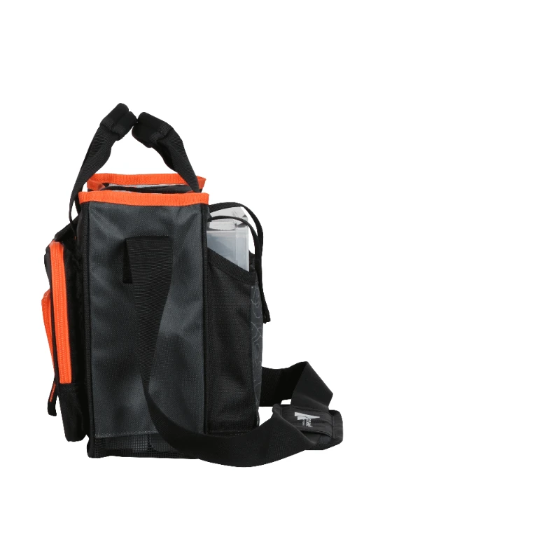 Shoreline Mesh Bottom Fishing Tackle Bag, Black Topography