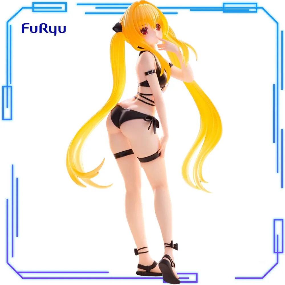Фото В наличии: Оригинальная фигурка FuRyu по аниме To LOVEru Darkness Golden Darkness Konjiki No Yami Trio-Try-iT, 21 см, модель, игрушка, подарок №1