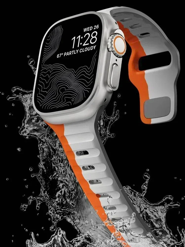 Ремешок спортивный для Apple Watch Ultra 2, силиконовый браслет для ...