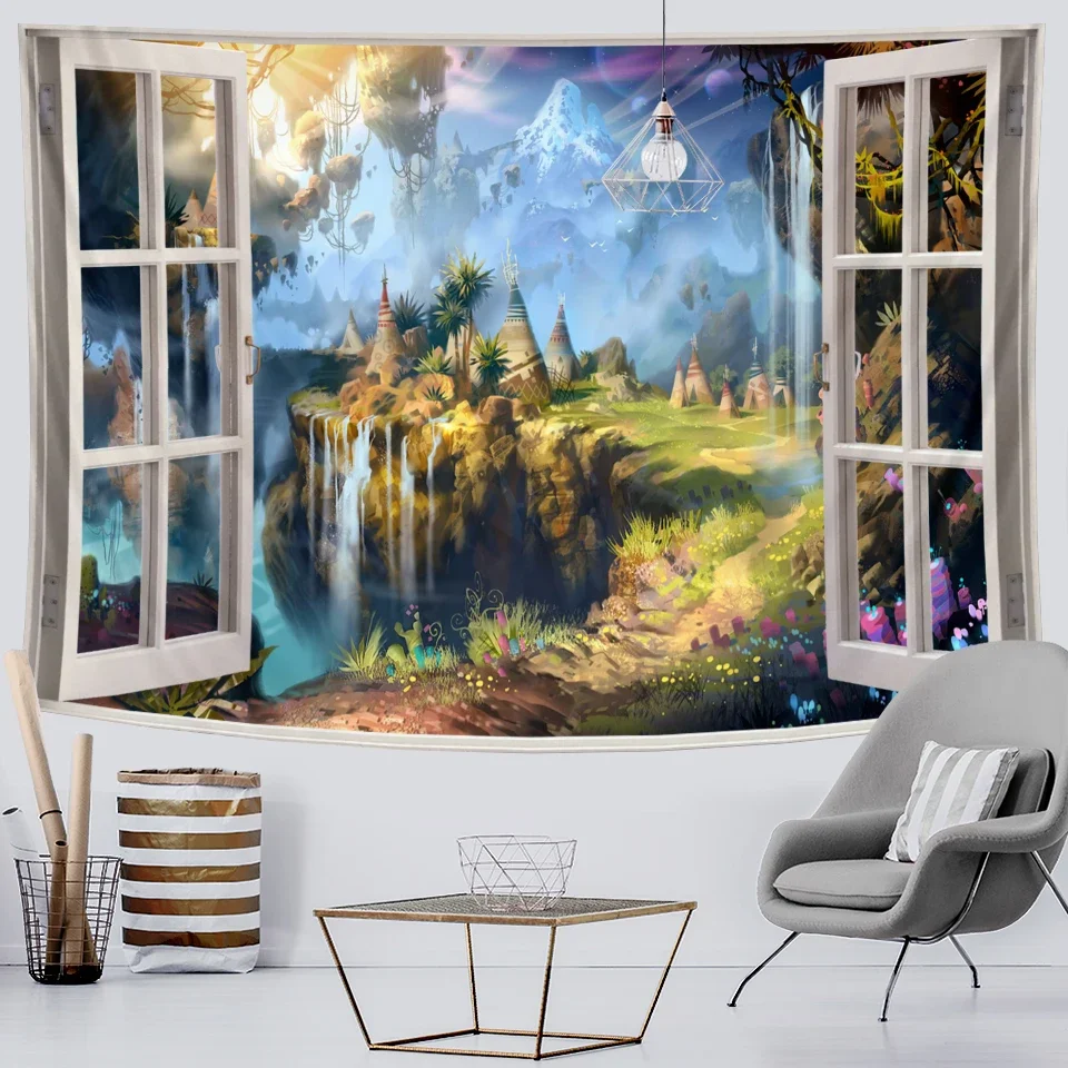 3D гобелен с пейзажем психоделическая сцена Мандала домашнее искусство деко