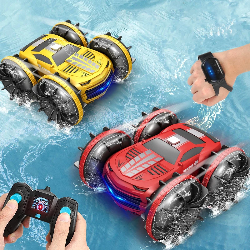 

Original 2.4GHz Amphibious Stunt RC Car Double-sided Tumbling Driving Gesture Induction Children's Toy Car Beach Toy Car