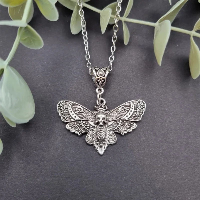 Подвеска Death ожерелье &quotМотылек&quot цепочка 18 дюймов череп-сахар Готическая