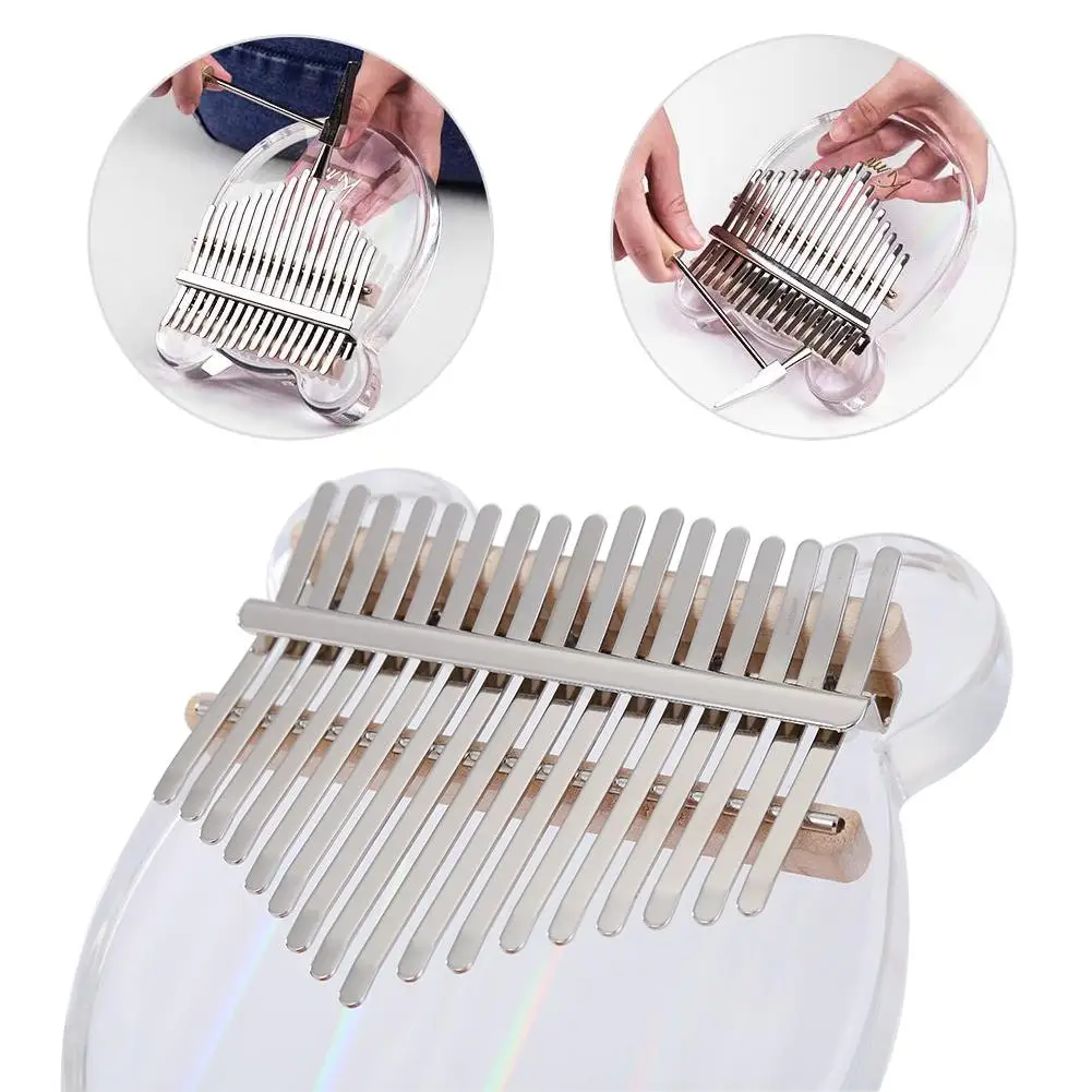 

17 key Kalimba Acrylic Thumb Piano 17 Keys Mbira Transparent Keyboard Instrument