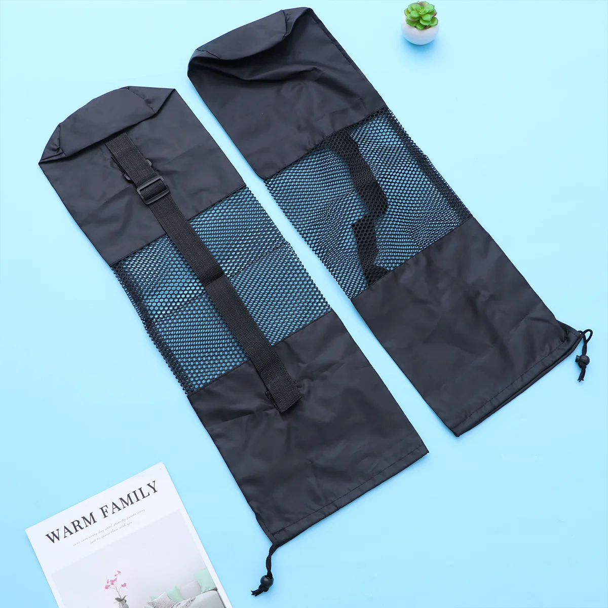 

2PCS Yoga Mat Storage Bag Mesh Multifunction Large Capacity Adjustable Bag Exercise Bag for Outdoor Fitness