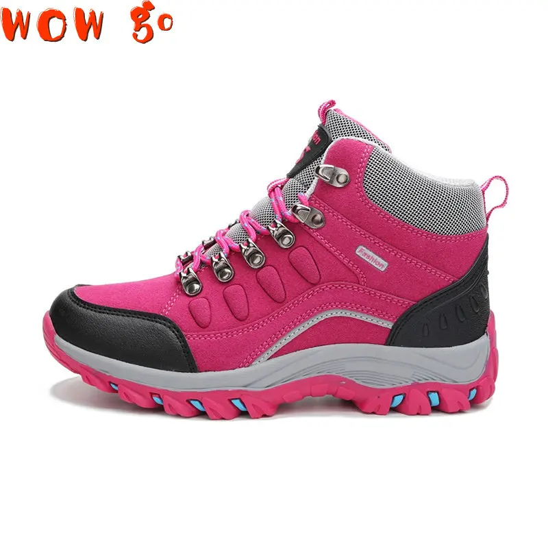 

Winter Women Ankle Outdoor Leather Hiking Boots Woman Trekking Shoes Mountain Sneakers Tracking Treking Camping Trecking