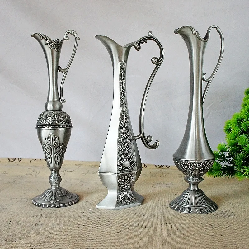 

Классическая европейская ваза, металлическая модель, ремесла в скандинавском стиле, ретро, украшение для дома, гостиной, спальни, офиса, бар...