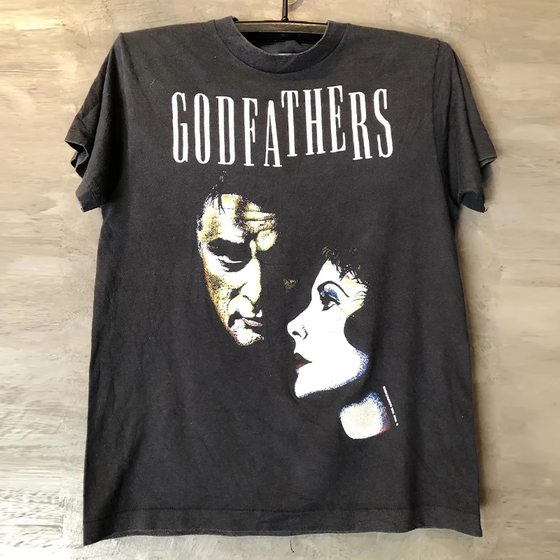 

godfather Women Portrait Print All-match short-sleeved Men Women Lazy High Street Loose Couple T-shirt