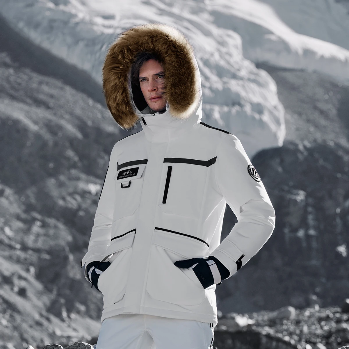 BOSIDENG зимняя 90% гусиная пуховая куртка для мужчин и женщин глубокая