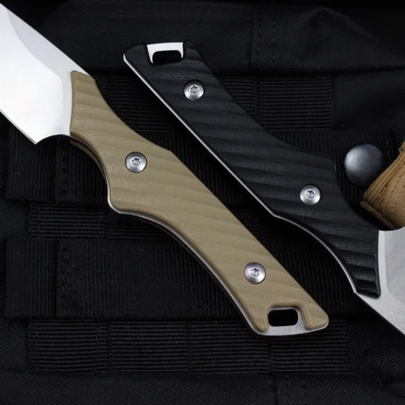 ]14C28N Стальной острый маленький нож с фиксированным лезвием G10 Льняная удобная