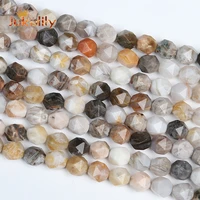 8mm faceted natural bamboo leaf agates beads for jewelry making round loose spacers beads diy bracelets necklace accessories 15