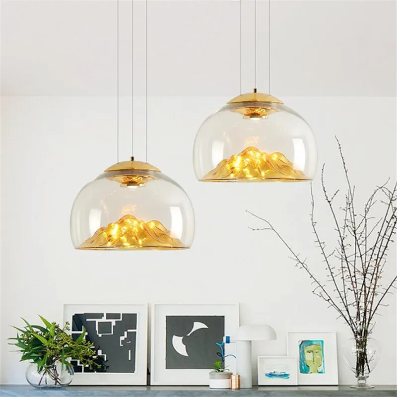 

Axolight Mountain View Glass Pendant Light Nordic island pendant lights coffee bar lamp clothing kitchen island lightin