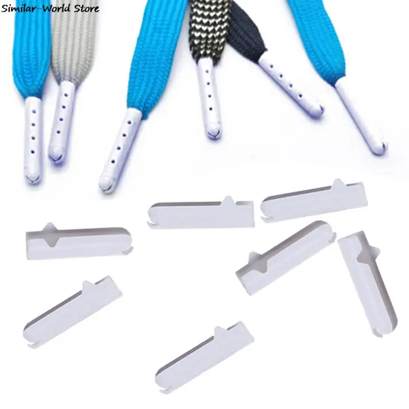 

10PCS/lot White Shoe Lace Tips Replacement Head For Women Men Shoestrings Bullet Aglets Round Accessories For DIY Shoelaces
