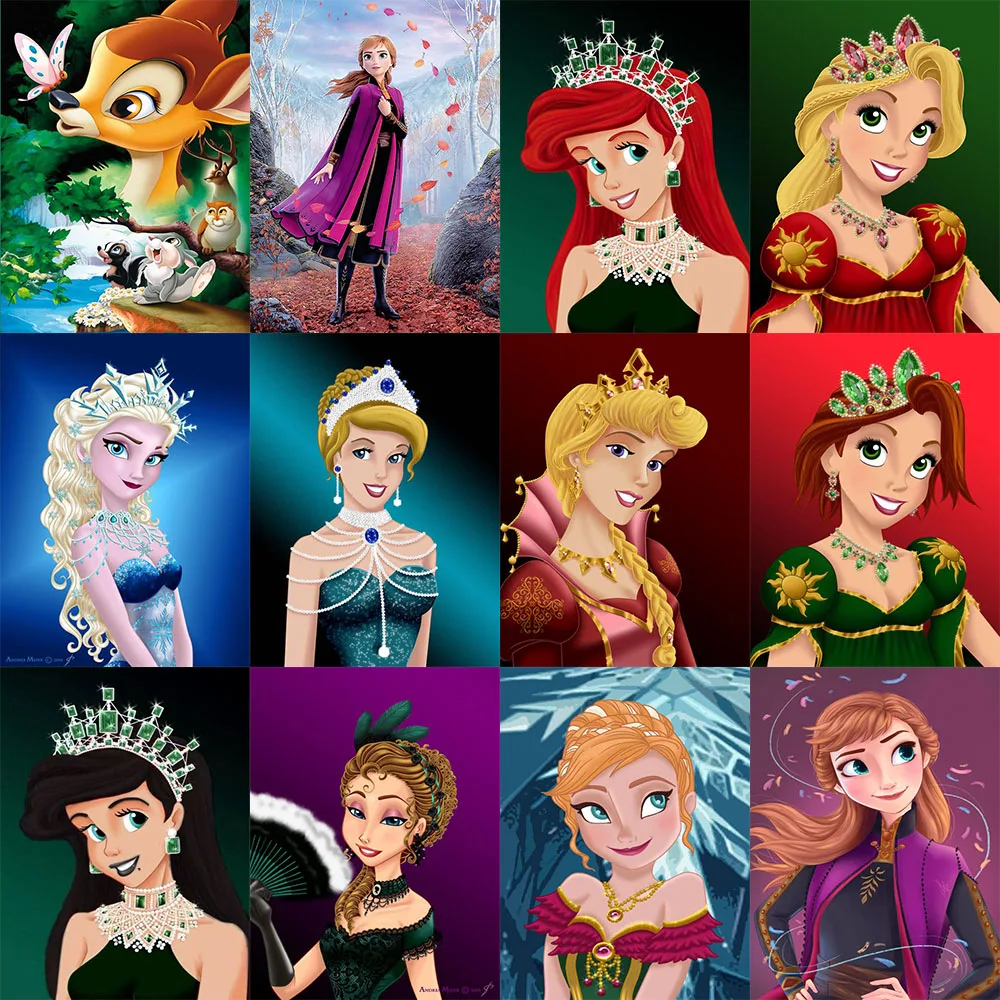 

Алмазная живопись Disney, вышивка крестиком, мультяшная девушка, 5D алмазная вышивка «сделай сам», полноразмерная/круглая картина, Рождество