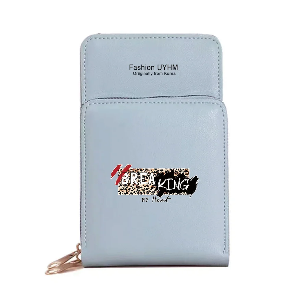 Touch Screen Mobile Phone Bags Women Crossbody Shoulder Bag Wallet Female Cell Phone Key Storage Purse Leopard Pattern Card Pack