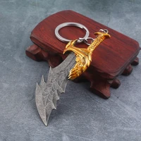 hot god of war 4 logo opener keychain knife keychains sword olympus kratos weapons model pendant keyring for men jewelry
