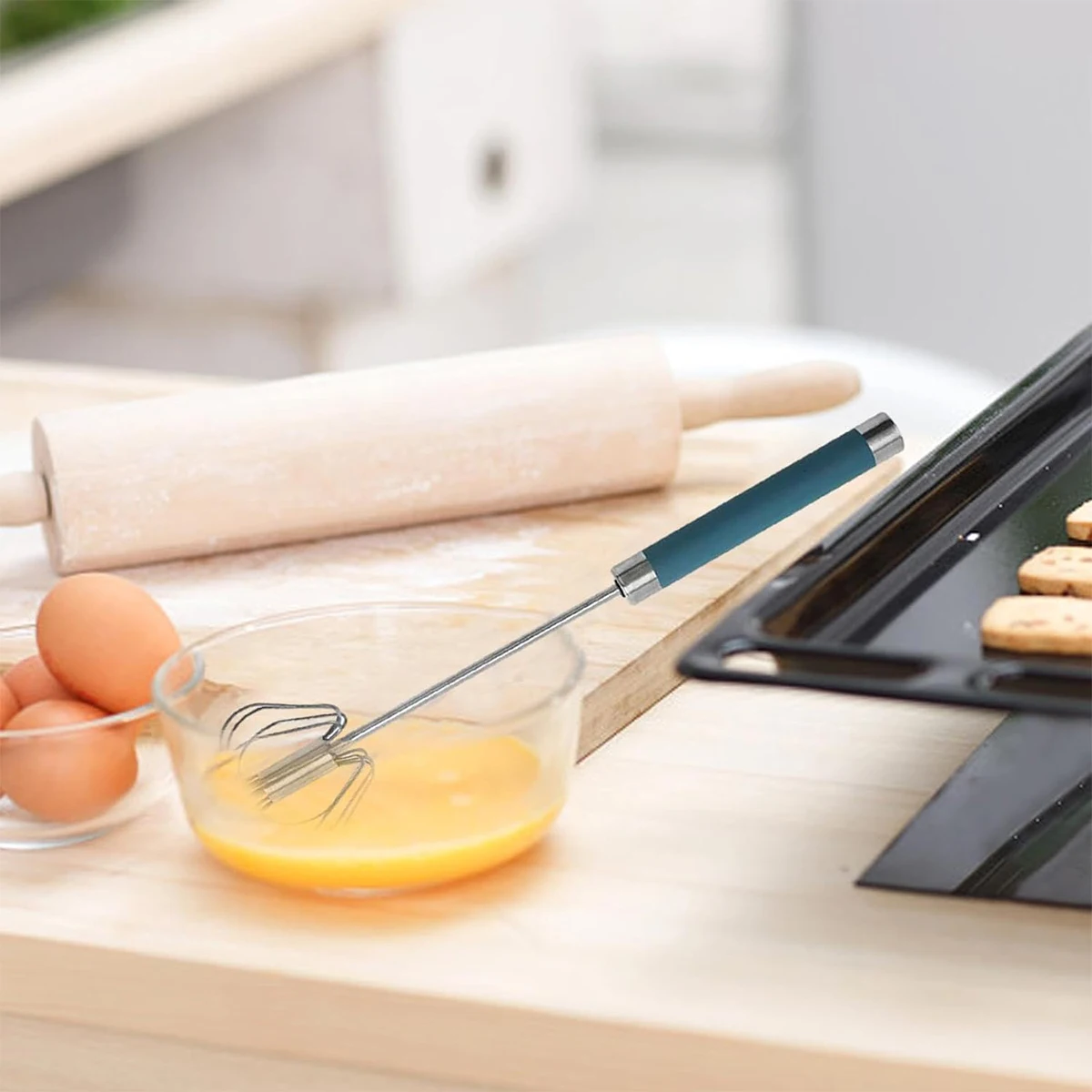 Ручная насадка-венчик из нержавеющей стали для кухонного миксера крема