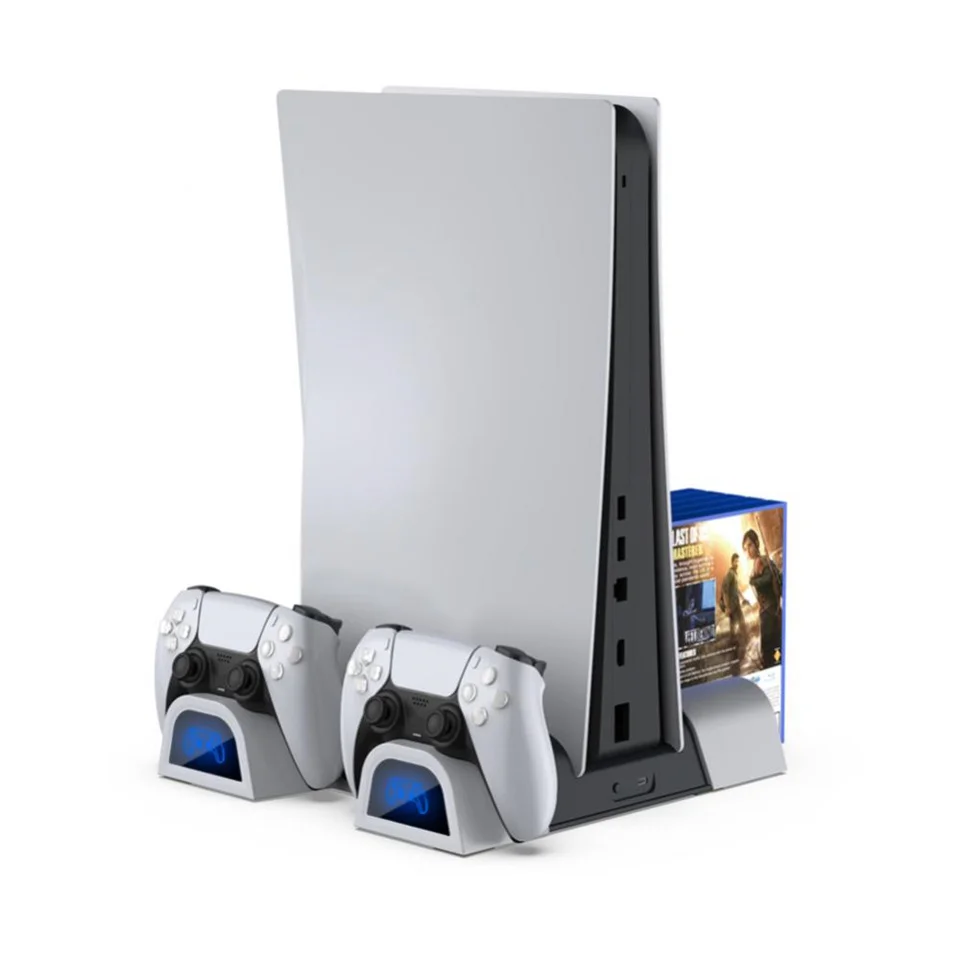 

Led Cooler Fan for PS5 Vertical Stand Game Consoles Charging Dock For PS5 2 Controller Charging Dock Station Stands