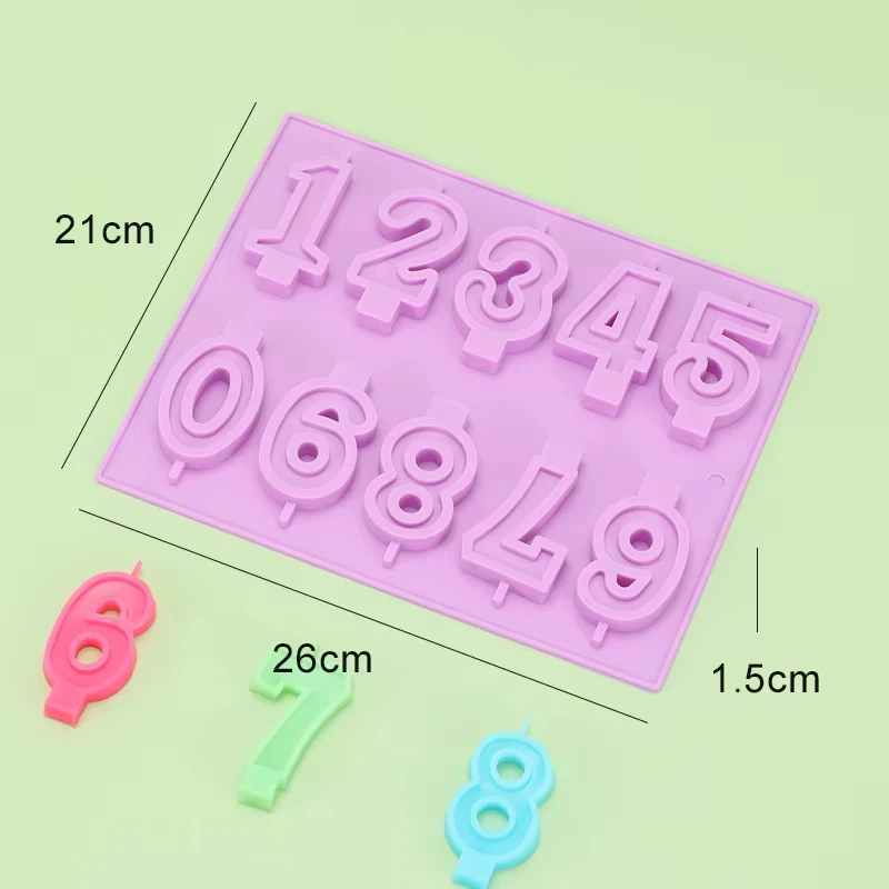 3D арабский номер день рождения свечи силиконовые формы DIY изготовление помадки