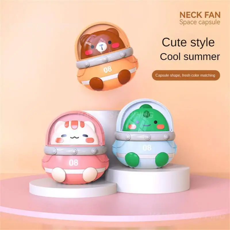 

Small Fan Portable Soft Rubber Lanyard Comfortable And Safe Plug And Charge Space Capsule Shape Air Conditioning Air Cooler Cute