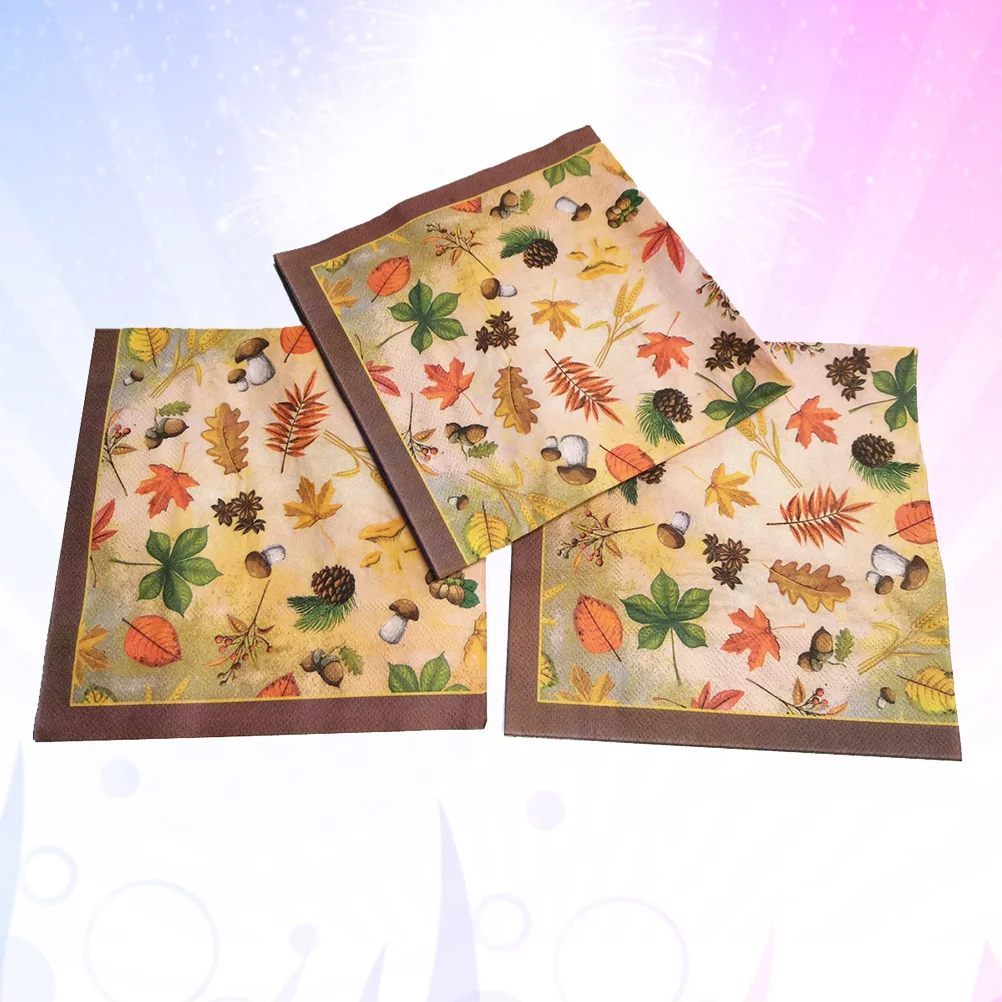 

40pcs Napkin Paper Napkins Patterned Paper Napkins Dinner Decorative Napkin Paper Towels