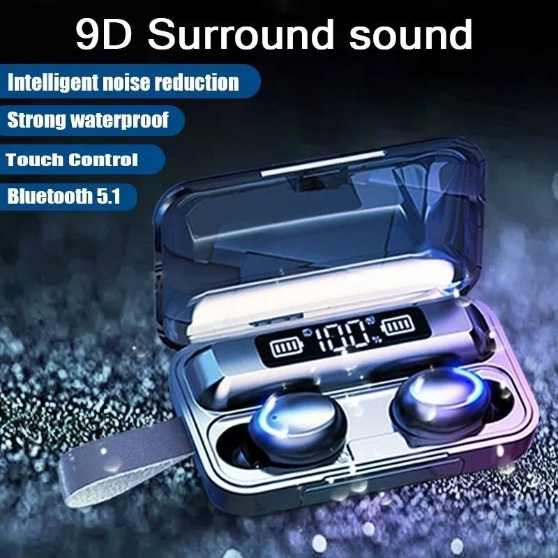 

9D Stereo Touch F9 bluetooth earphone 5.0 Wireless earphone 3500mah bluetooth