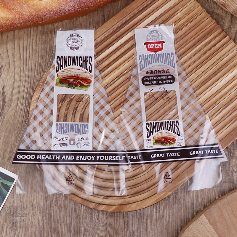 100 шт. прозрачные обертки для сэндвичей специальные одноразовые легко порваемые