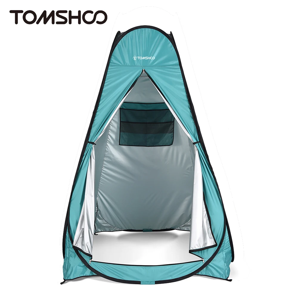 

TOMSHOO Pop Up Shower Tent Changing Room Tent w Removable Rain Fly and Floor for Camping Traveling Beach Toilet Shower Bathroom