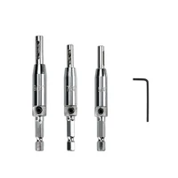 4pcs hss self centering hinge drill bits hex wrench set 564 764 964 hole opener door cabinet pilot hole woodworking tool