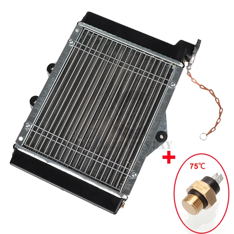 

Кулер двигателя ATV с водяным охлаждением, радиатор охлаждения + термостат для 150cc 250cc PIT Quad Bike Dune Мотокросс