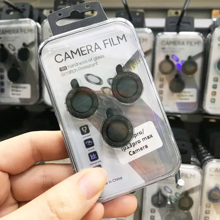 100pcs/lot Diamond Metal Camera Protector for For IPhone 13 14 11 Pro Max Camera Protector Lens Protection Glass with retail box