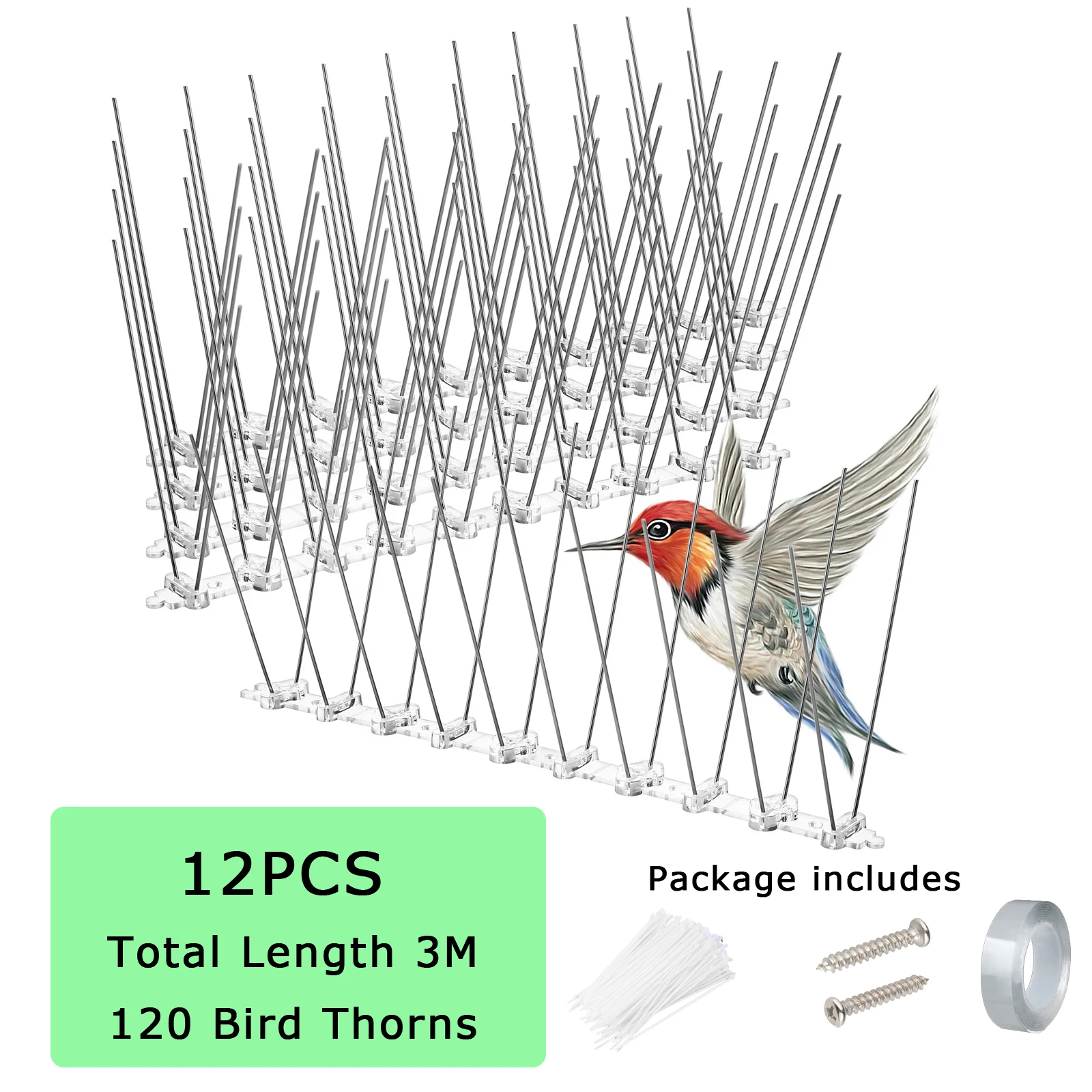 12/14 комплектов шипов для птиц и отпугивателей голубей отпугивающих устройств