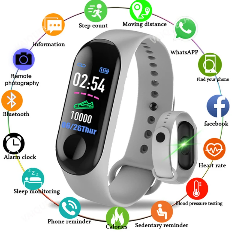 

Smart Men's Watch Multicolor Pedometer Heart Rate Blood Pressure Monitor Sports Casual Fashion Bracelet Watch relógio feminino