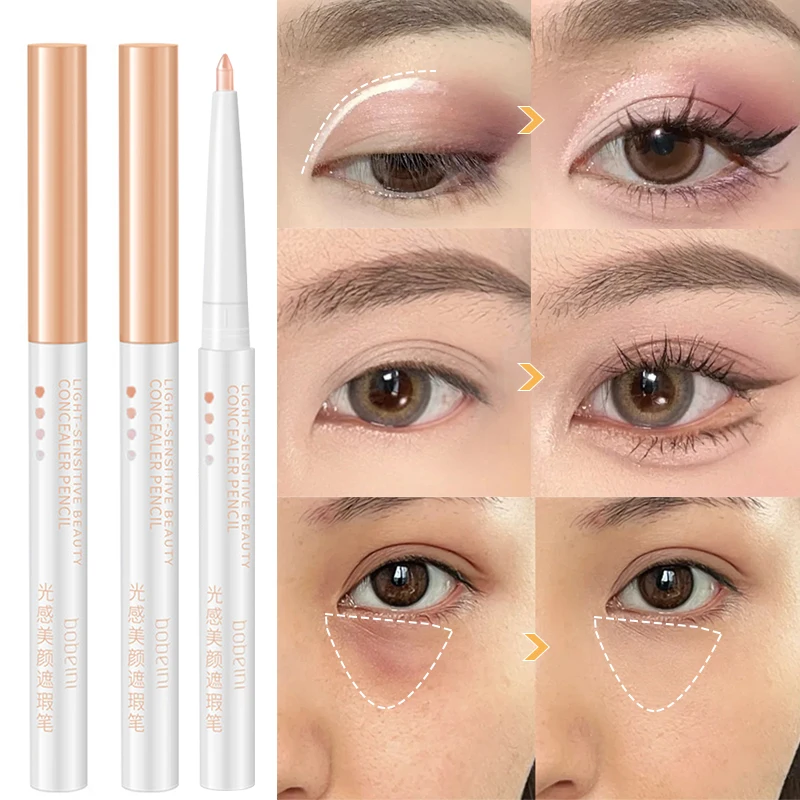 

3 Colors Natural Concealer Pen Waterproof Lying Silkworm Pencil Lasting Brightening Cover Tear Ditch Dark Circles Acne Makeup