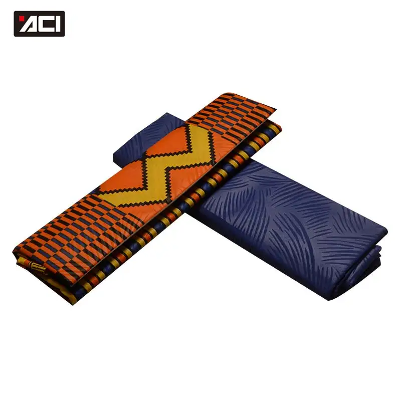 

ACI African Kente Print Fabric Ghana Wax Ankara African Real Wax Veritable Nigeria Fabrics And Textiles 2+2 Yards/Sets