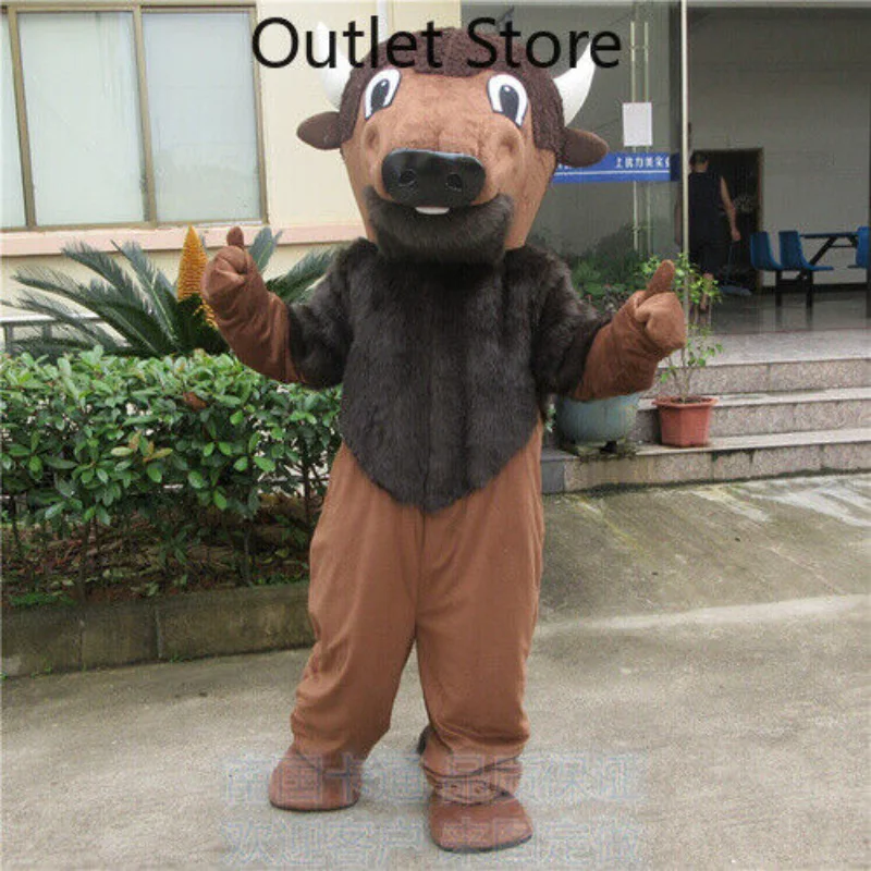 

Buffalo Mascot Costume Halloween Cartoon Outfits Party Dress Xmas Cosplay Fursuit Xmas Unisex