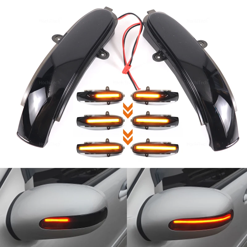 For Mercedes Benz C Class W203 S203 CL203 2000-2007 Side Rearview Mirror Turn Signal LED Light Dynamic Sequential Blinker