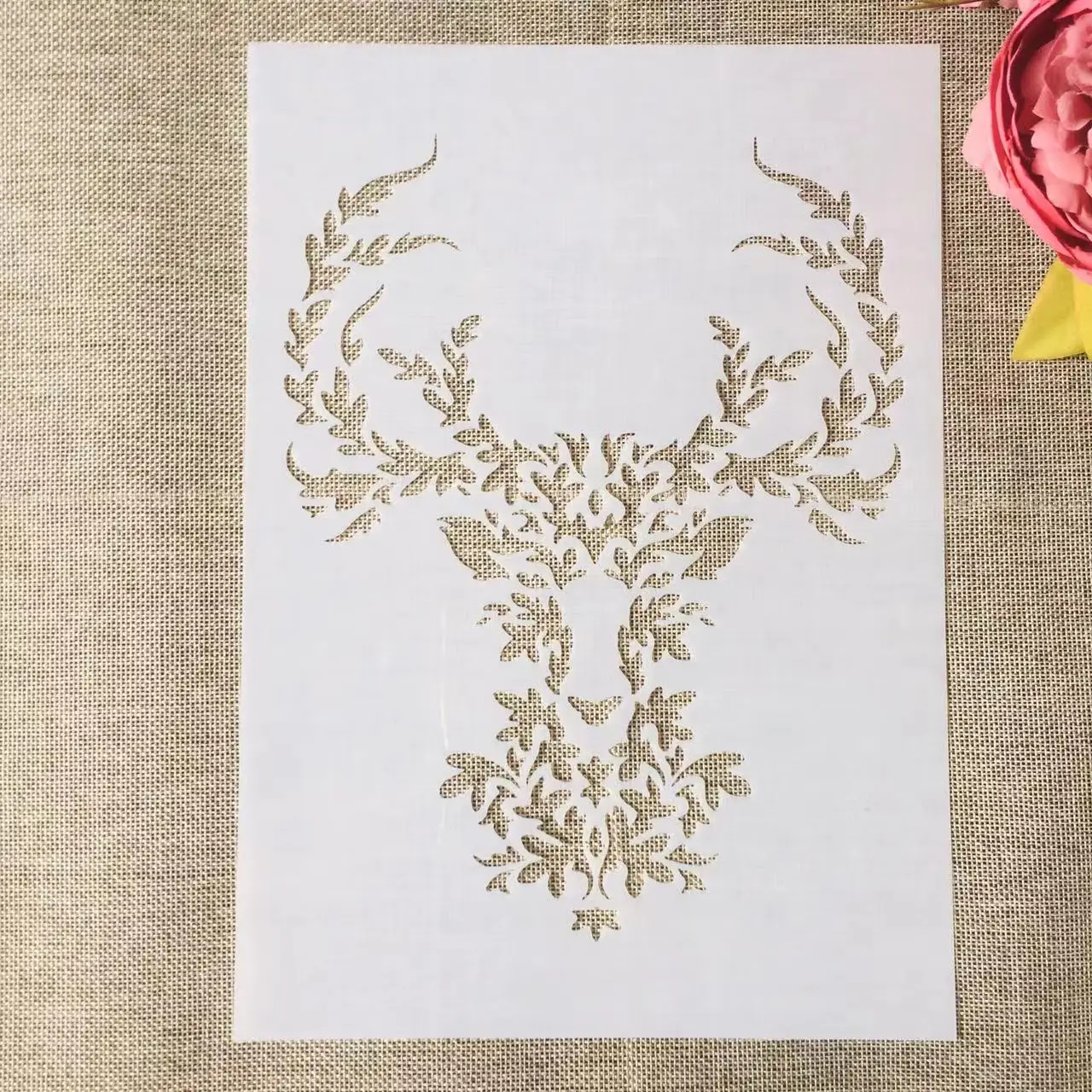 

A4 29cm Mandala Leaves Reindeer DIY Layering Stencils Wall Painting Scrapbook Coloring Embossing Album Decorative Template