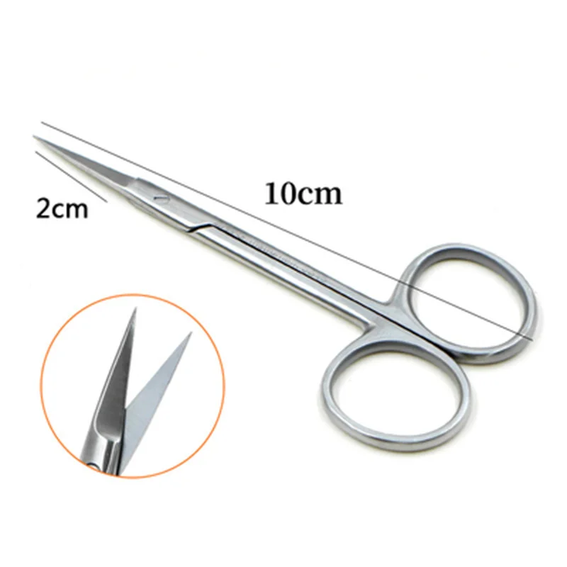 Tiangong Stainless Steel 10Cm Double Eyelid Instruments Surgical Scissors Plastic Tools Medical Scissors Surgery Cut Corners Str