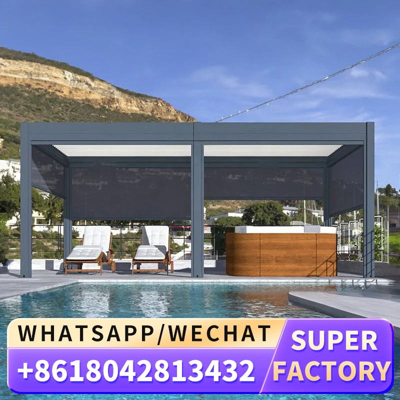 Водонепроницаемый современный навес для сада стальной бассейн биоклиматические